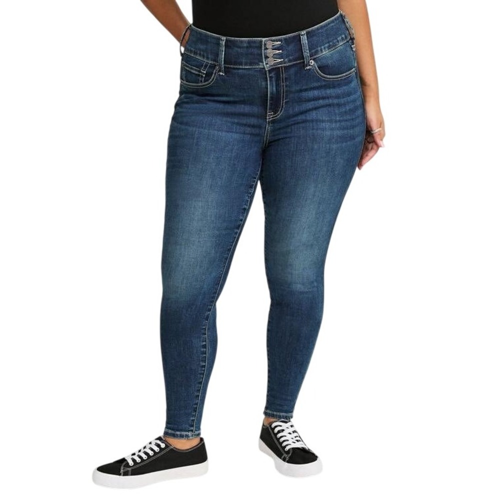 Torrid Plus Size 24 Short Jeans Super Soft High Rise Jeggings Dark Skinny 685